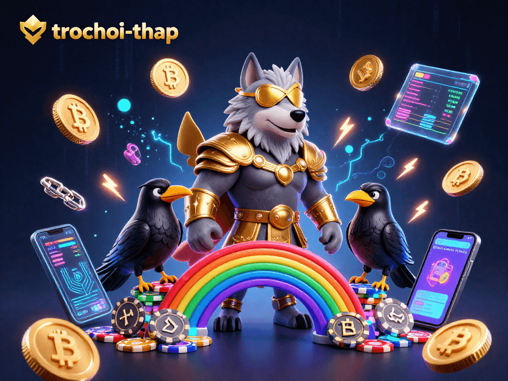 Engage with trochoi-thap for thrilling tower climbing action in fantasy-themed digital illustration.
