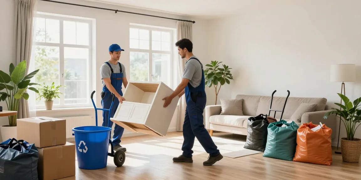 House clearance services by licensed professionals removing old furniture efficiently.