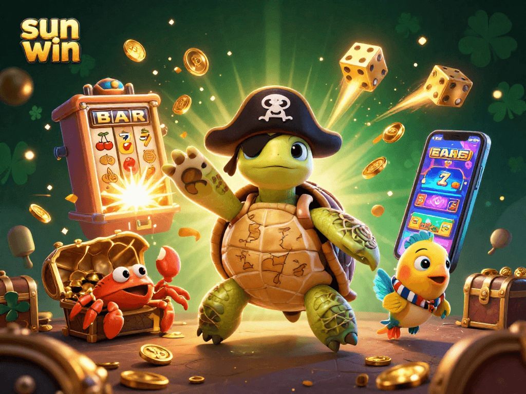 Experience the excitement of sun win gambling with a pirate-themed scene bursting with treasures.