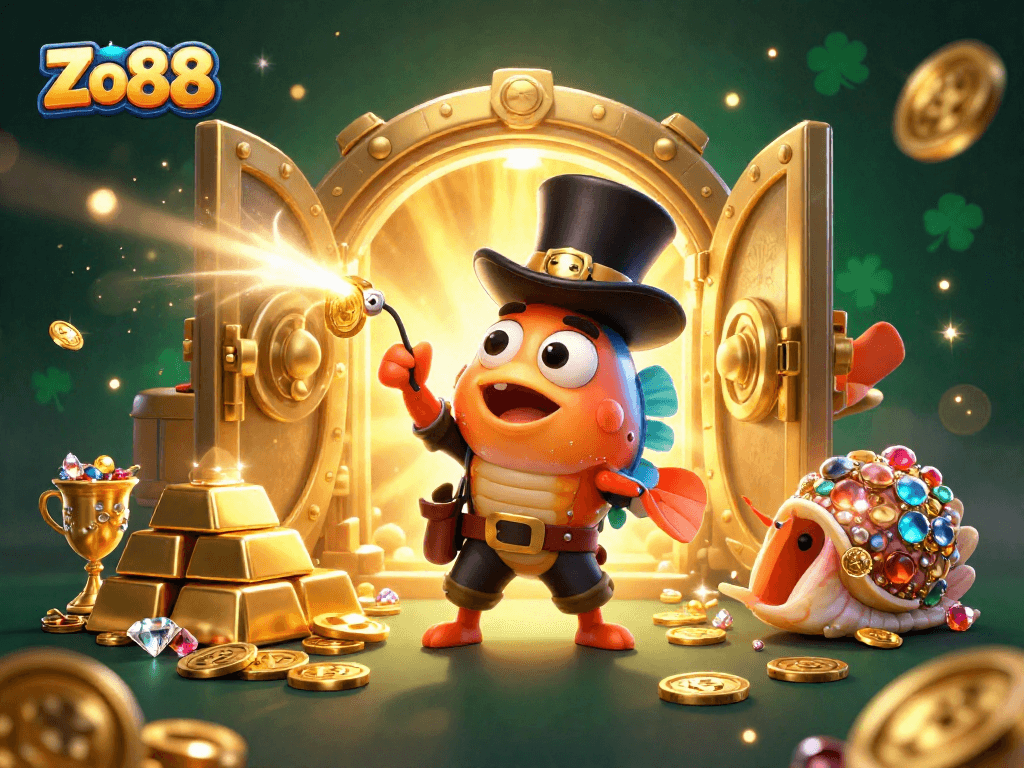 Experience thrilling adventures at Zo88 as you dive into jackpot treasures led by a glowing anglerfish!