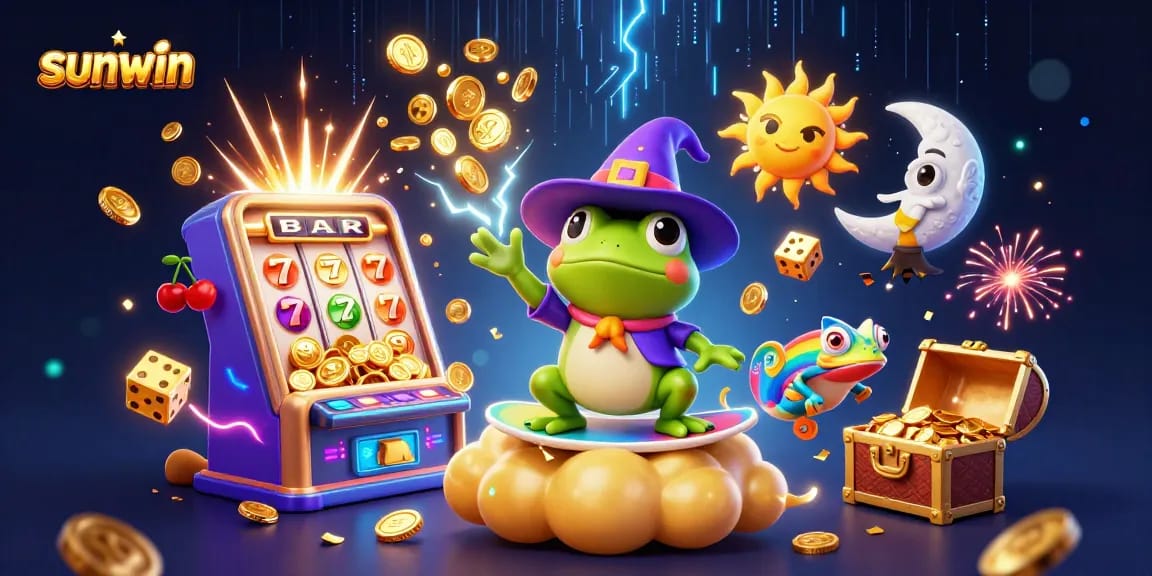 Experience thrilling excitement at sunwin with a vibrant 3D casino scene full of winning elements.