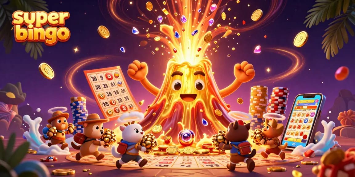 Experience super bingo excitement with our thrilling jackpot bingo game, featuring vibrant 3D elements.