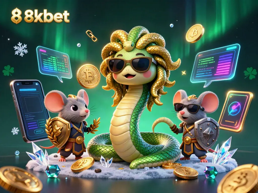 Experience the colorful, animated world of 8xbet's casino with vibrant characters and crypto elements.