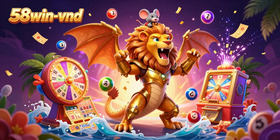 Engage in thrilling games at 58win-vnd with dynamic illustrations of casino excitement.