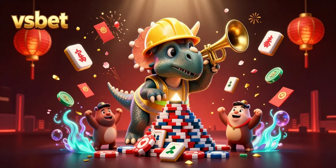 Experience excitement with the vibrant scene featuring vsbet's thrilling casino escapade.