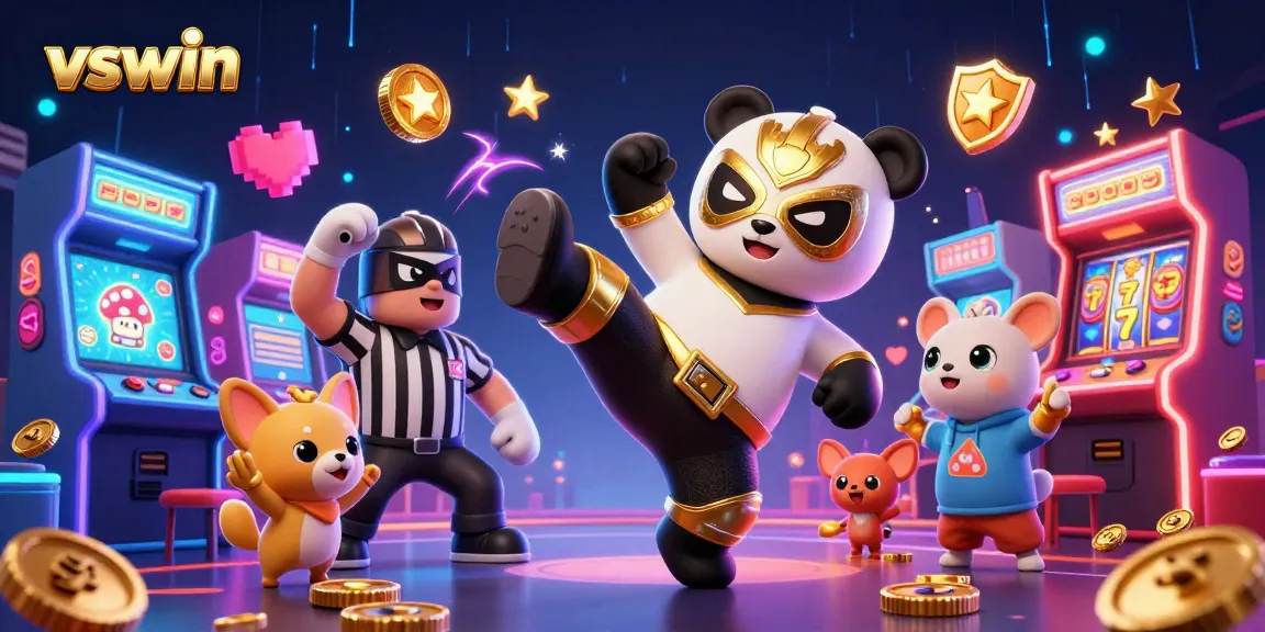 Engage with the exciting world of vswin gaming featuring a dynamic panda wrestler and thrilling casino elements
