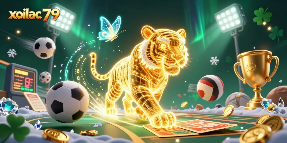 Experience the vibrant energy of xoilac 79 in this captivating digital casino illustration.