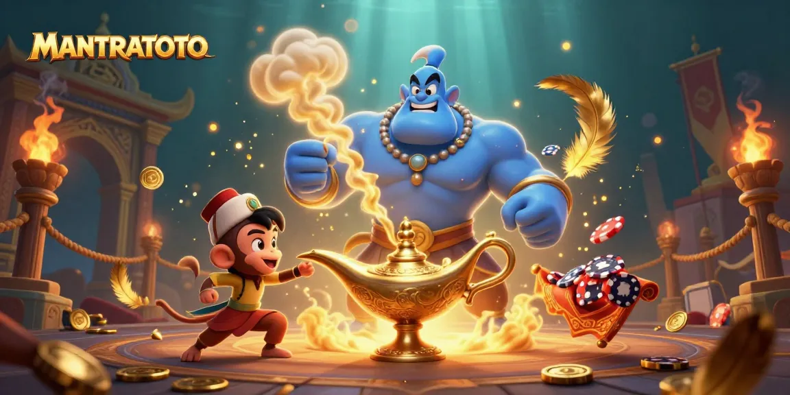 Play thrilling games at MANTRATOTO in a vibrant, magical casino scene with exciting elements.