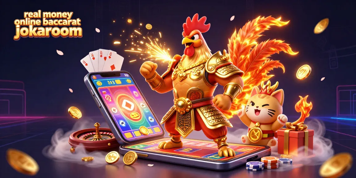 Engage with real money online baccarat jokaroom in this dynamic 3D illustration featuring a warrior rooster and dragon.
