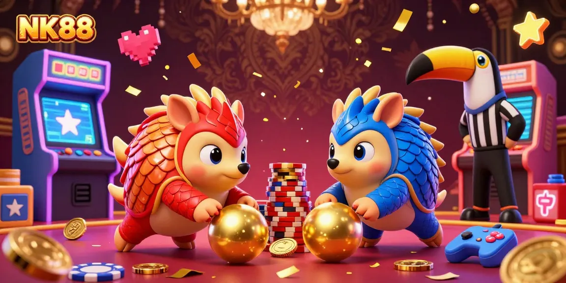 Experience thrilling gameplay at NK88 with colorful pangolins and vibrant casino elements.