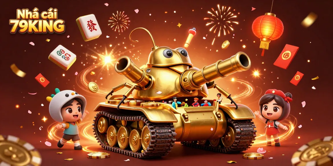 Experience thrilling action at Nhà cái 79KING with this vibrant casino-themed illustration featuring dynamic gaming scenes.