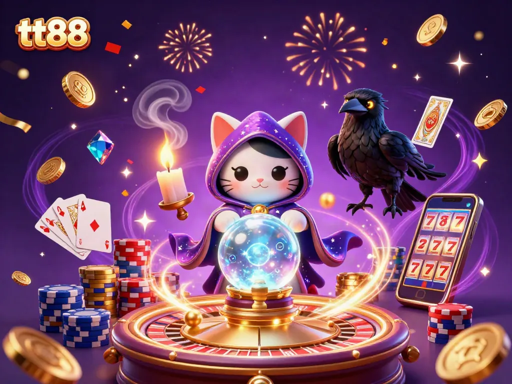 Experience thrilling wins with tt88 in this vibrant 3D casino scene filled with fortune.