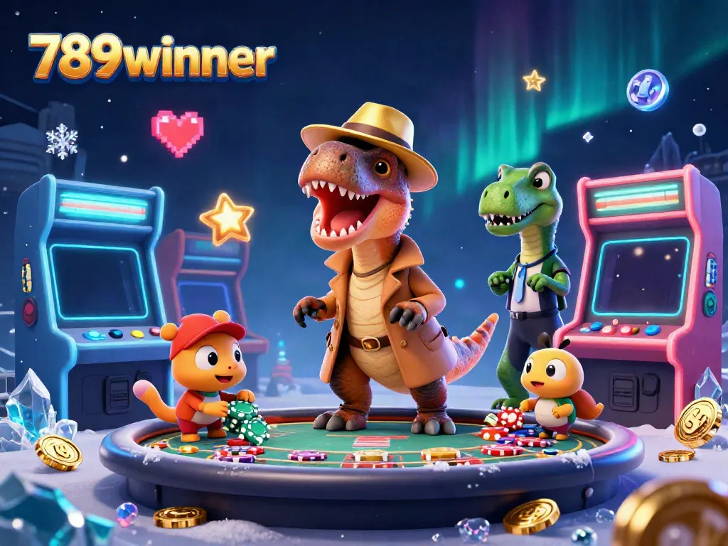 Engage with 789winner in an exciting casino scene featuring a clever velociraptor at a blackjack table.