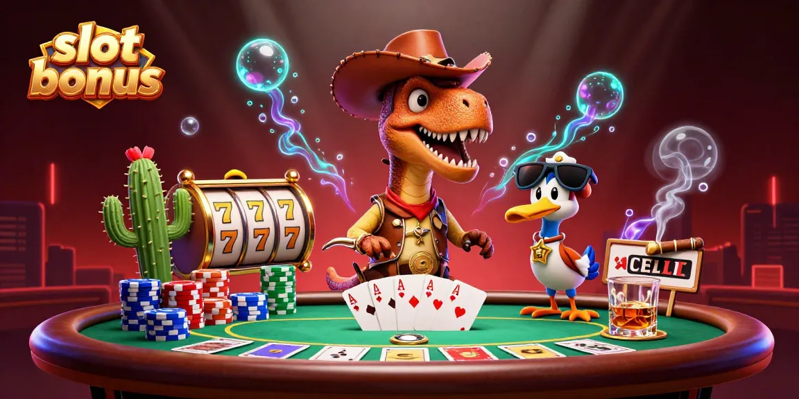 Engage with thrilling gaming adventures featuring slots and bonuses in this vibrant casino scene.