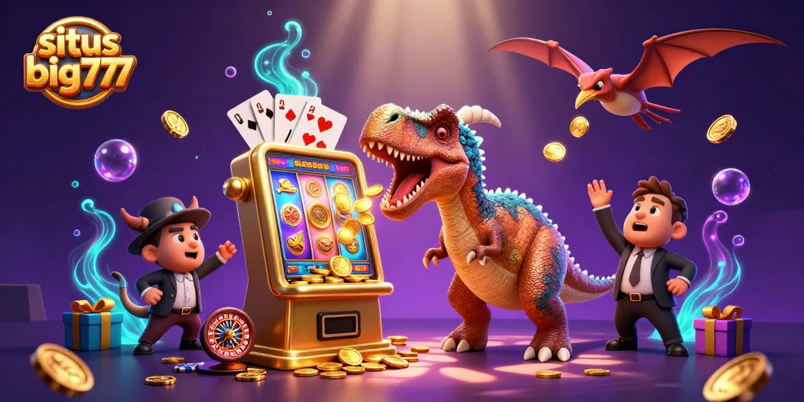 Situs big777 animations showcasing thrilling jackpot wins amid dynamic casino characters.
