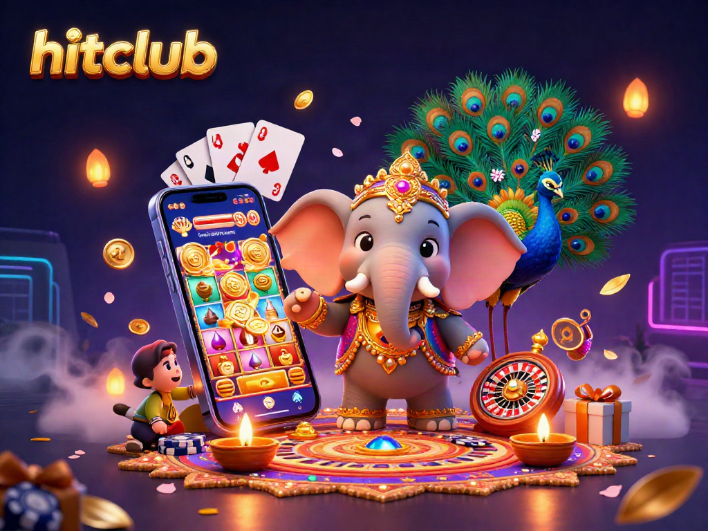 Experience hitclub's vibrant 3D visual of a casino scene featuring engaging game elements and characters.