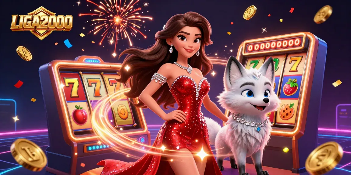 Rasakan kegembiraan LIGA2000 dengan gulungan slot yang berwarna-warni dan elemen yang berkilau.