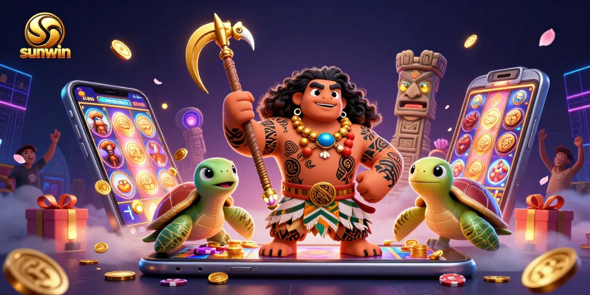 Experience the thrill of sunwin's vibrant casino scene with a unique 3D illustration.