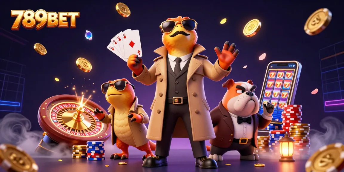 Experience stunning casino excitement with 789BET's vibrant gaming elements and characters.