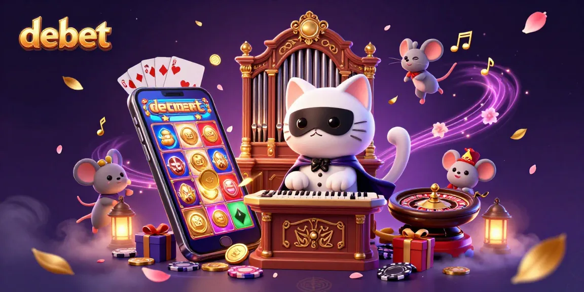 Experience debet magic with a phantom cat, mouse acrobat, and rich casino elements.
