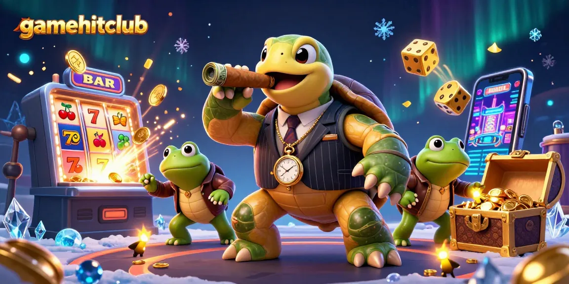 Experience thrilling gameplay at gamehitclub with a massive turtle mobster and casino elements.