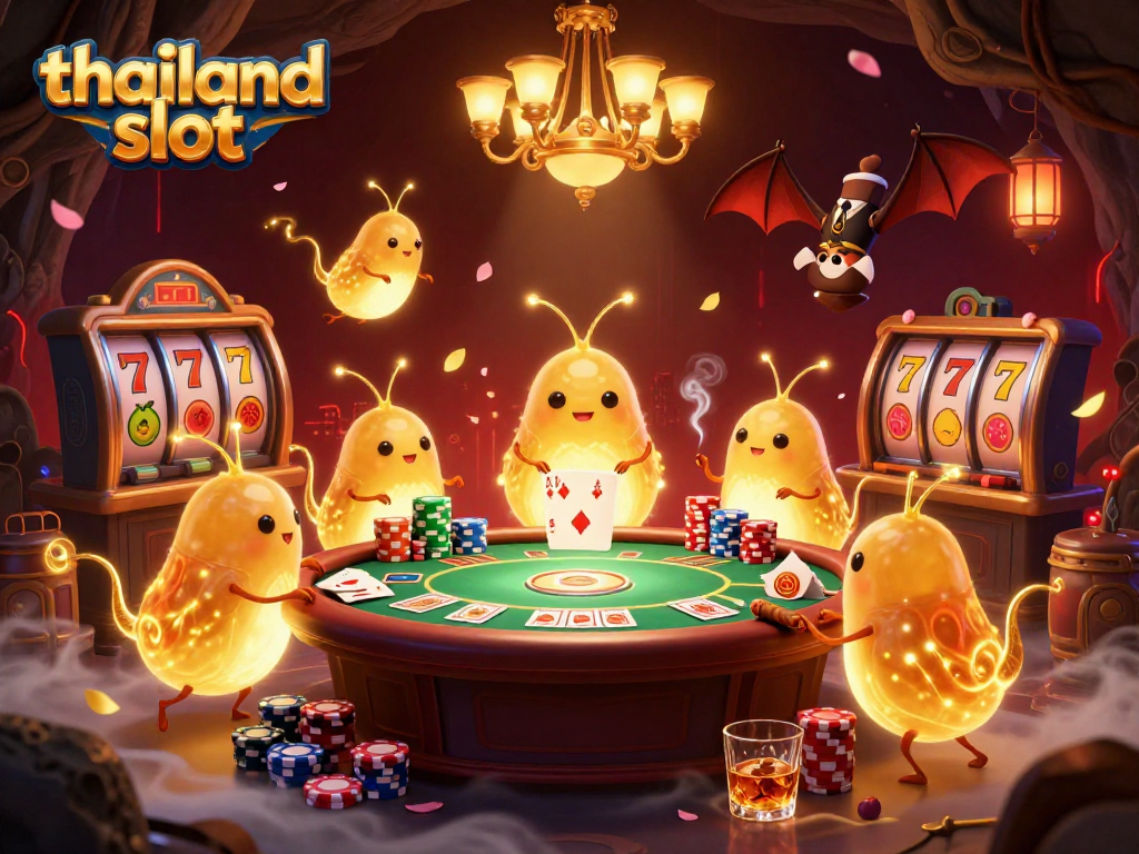 Experience thrilling gameplay at thailand slot with enchanting glowworm characters setting the atmosphere in a cave casino.