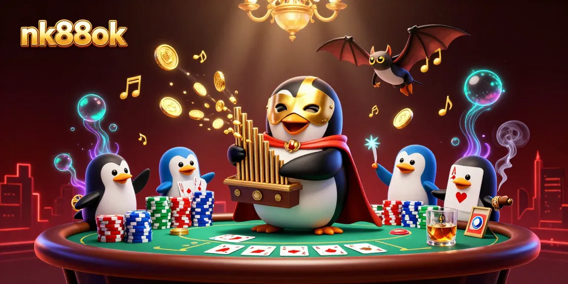 Experience thrilling gameplay with the nk88ok platform featuring coins flowing and vibrant poker elements.