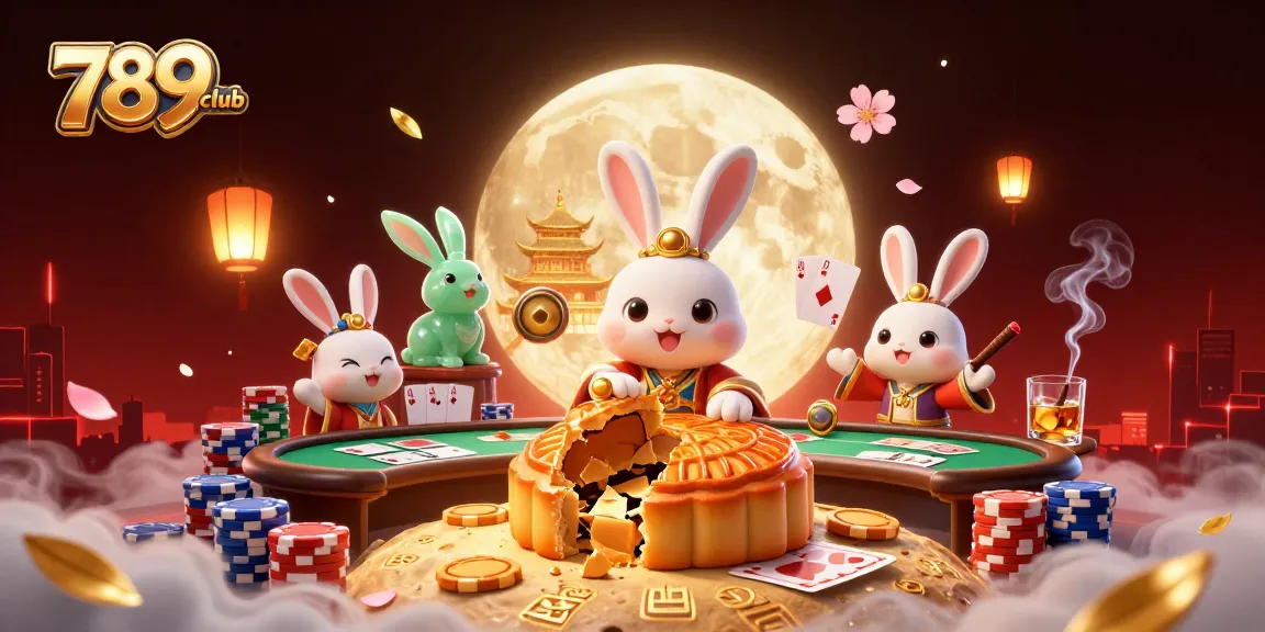 Experience the thrill of 789club with a magical casino scene featuring a mythical moon rabbit.