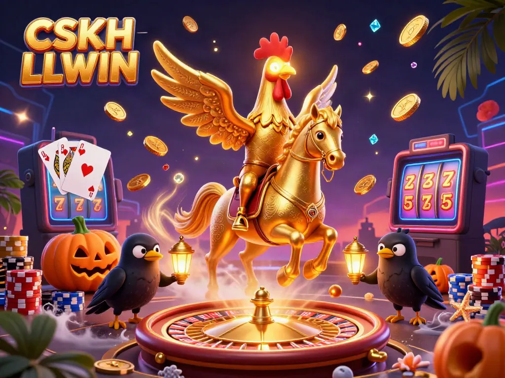 Experience thrilling gaming adventures with CSKH LLWIN's engaging casino atmosphere featuring vibrant characters.