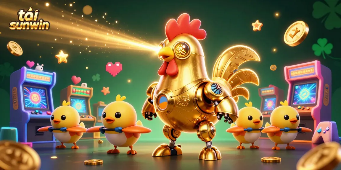 Engage in thrilling gaming action with tải sunwin in a vibrant, packed 3D casino scene.