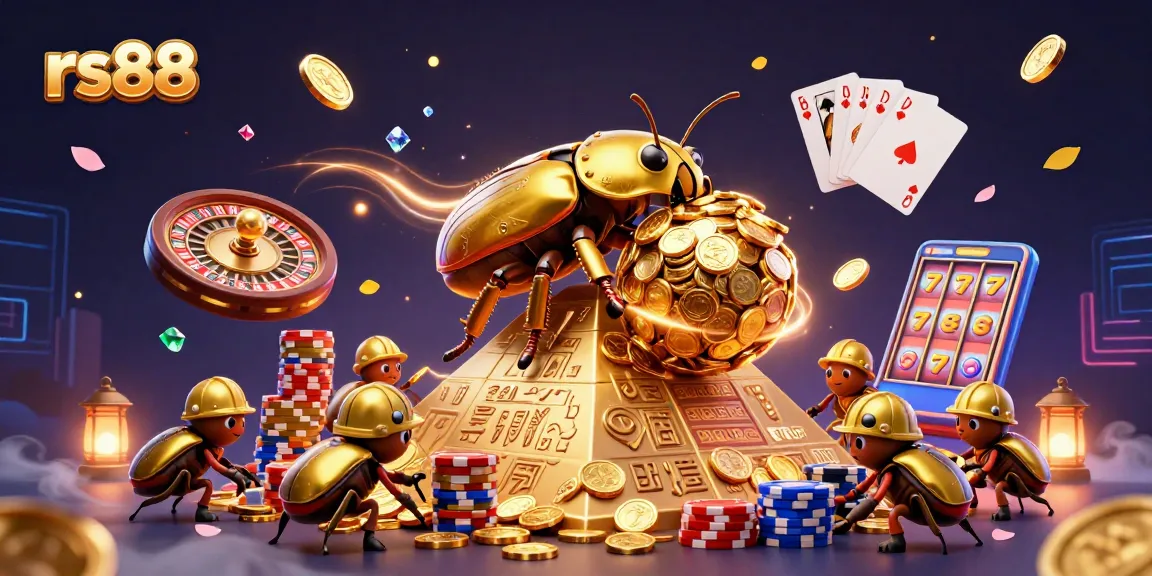 Experience excitement at rs88 with golden coins and casino symbols rolling in a vibrant scene.