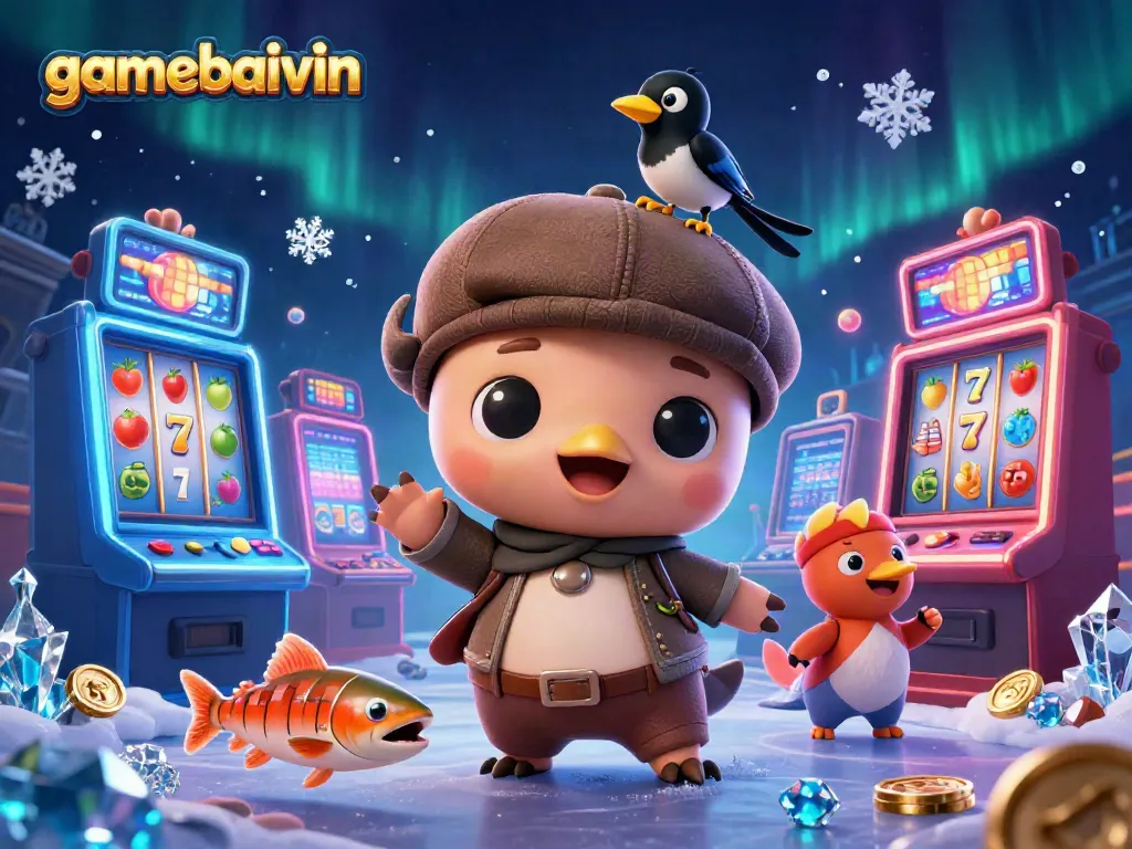 Experience gamebaivin's thrilling casino adventure with charming characters in a vibrant gaming scene.