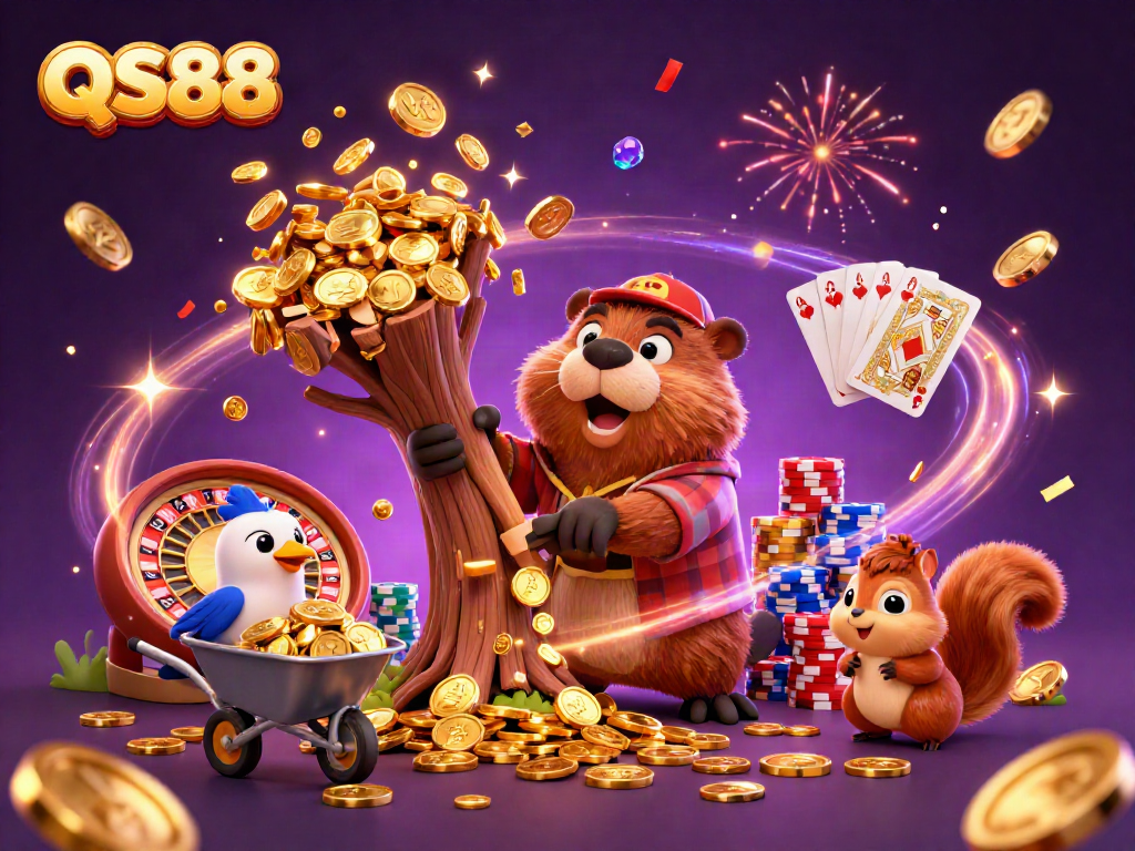 Experience thrilling gameplay at QS88 with golden coins and an exciting casino atmosphere.