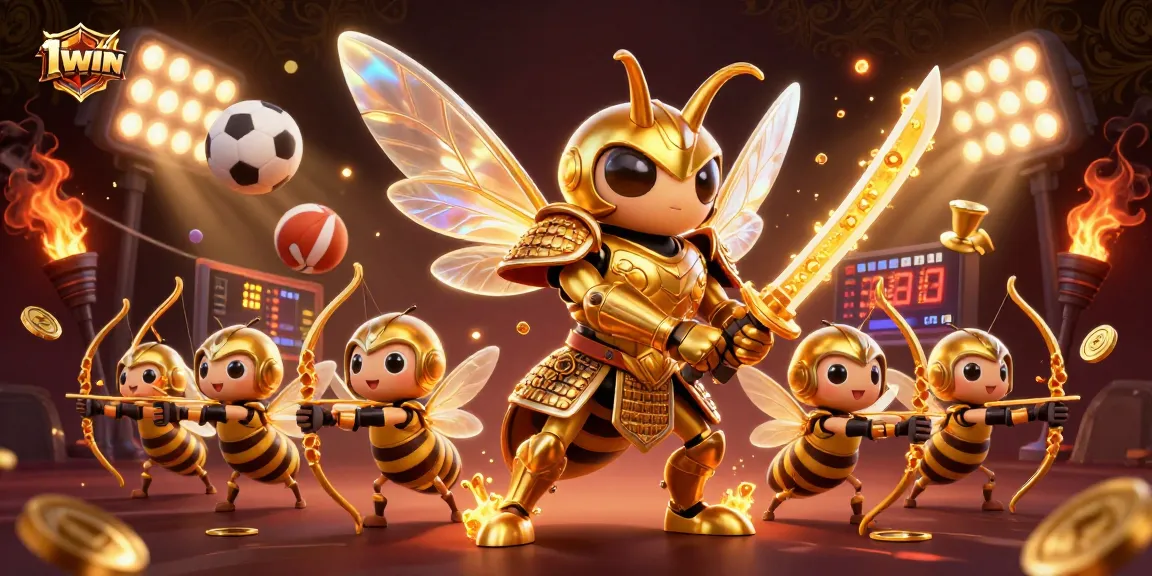 Engage in thrilling action at 11WIN with a golden hornet samurai and bee archers.