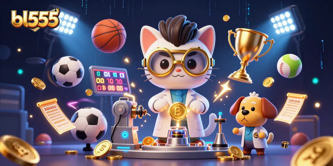 Experience thrilling gameplay at bl555 with exciting sports and casino action in a vibrant 3D illustration.