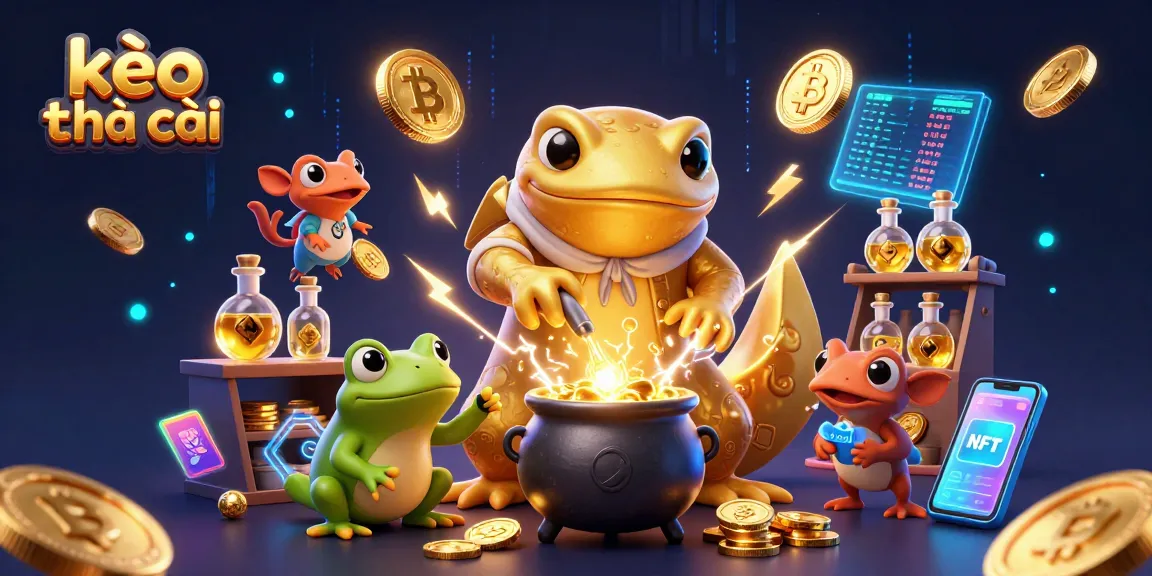 Engage with kèo nhà cái through a vibrant scene of alchemical transformation into gold coins, emphasizing immersive gambling.