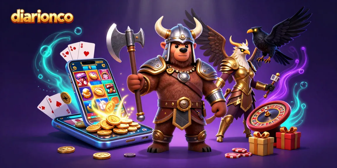 Take a thrilling spin with diarionco as Viking and Valkyrie characters embark on an adventurous slot game.