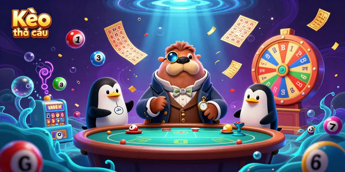 Engage with Kèo nhà cái at an underwater poker table with dynamic elements in a vibrant casino scene.