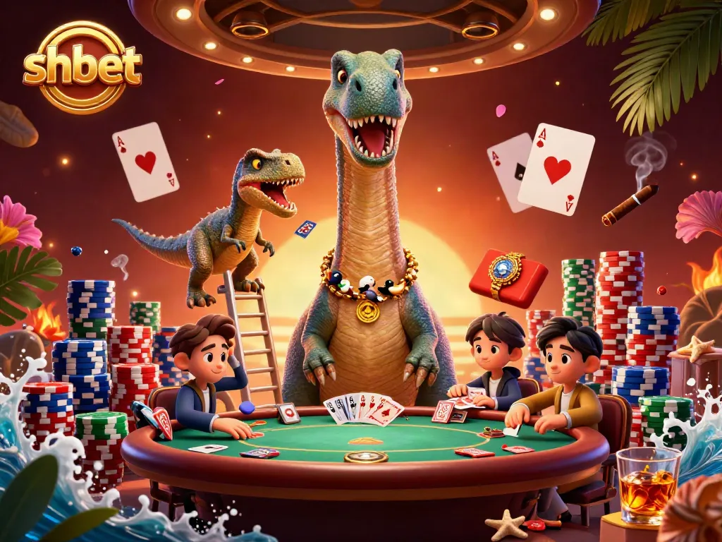 Enjoy shbet in a dynamic casino scene with vibrant characters and elements.