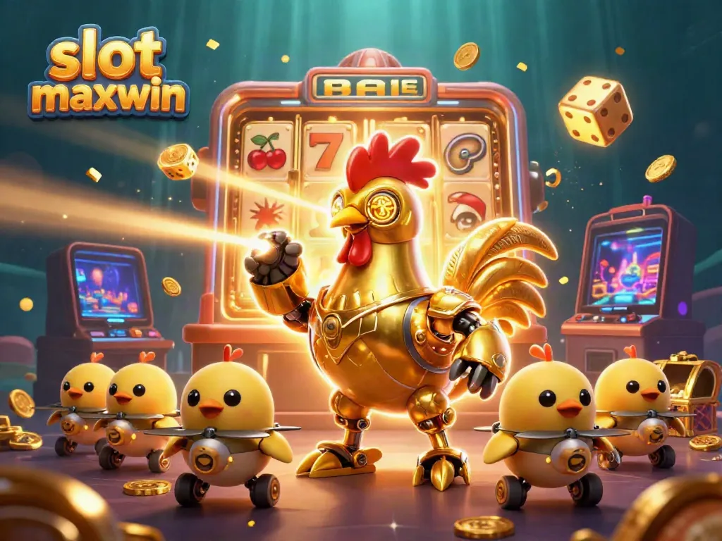 Spin to win at slot maxwin with a vibrant scene of golden characters and jackpots!