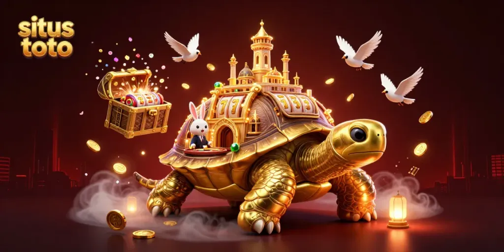 Experience situs toto with thrilling golden tortoise casino scene and dynamic game elements.