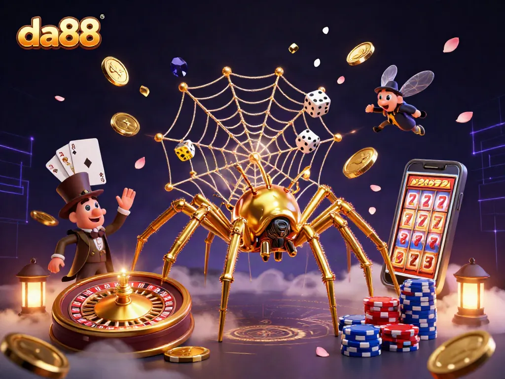 Engage in thrilling gaming at da88 with a vibrant steampunk casino scene bursting with action.