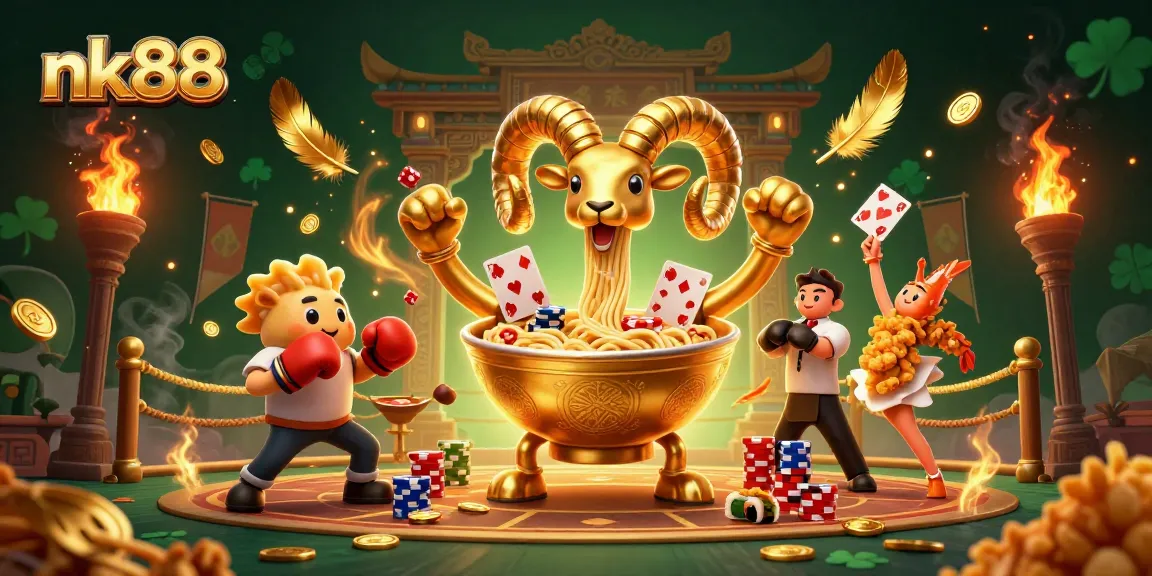 Experience thrilling betting action with nk88's vibrant casino characters in this dynamic scene.