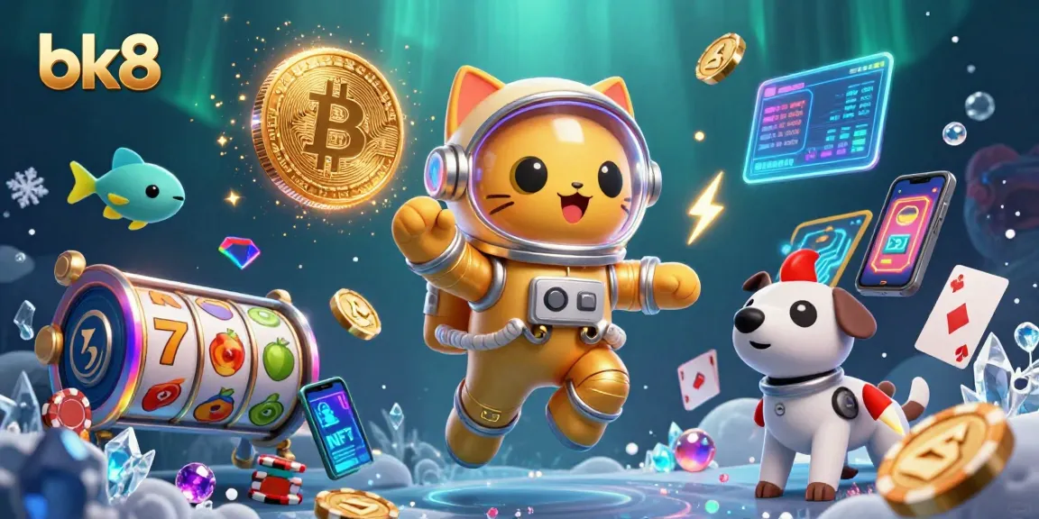 Experience the excitement of bk8 gaming with a vibrant 3D casino adventure illustration.