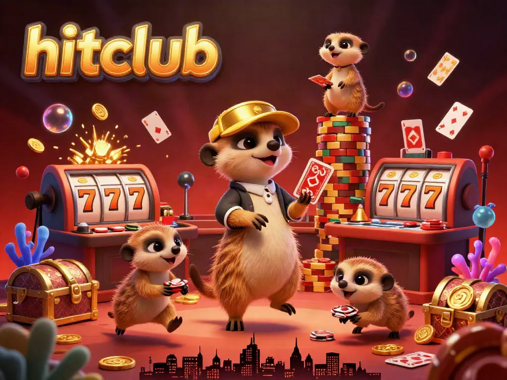 Experience dynamic gaming action at hitclub with meerkats managing an exciting casino scene.