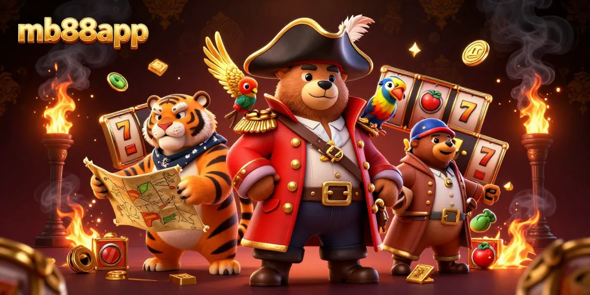 Win big with mb88app in this vibrant, dynamic 3D illustration showcasing online casino excitement.