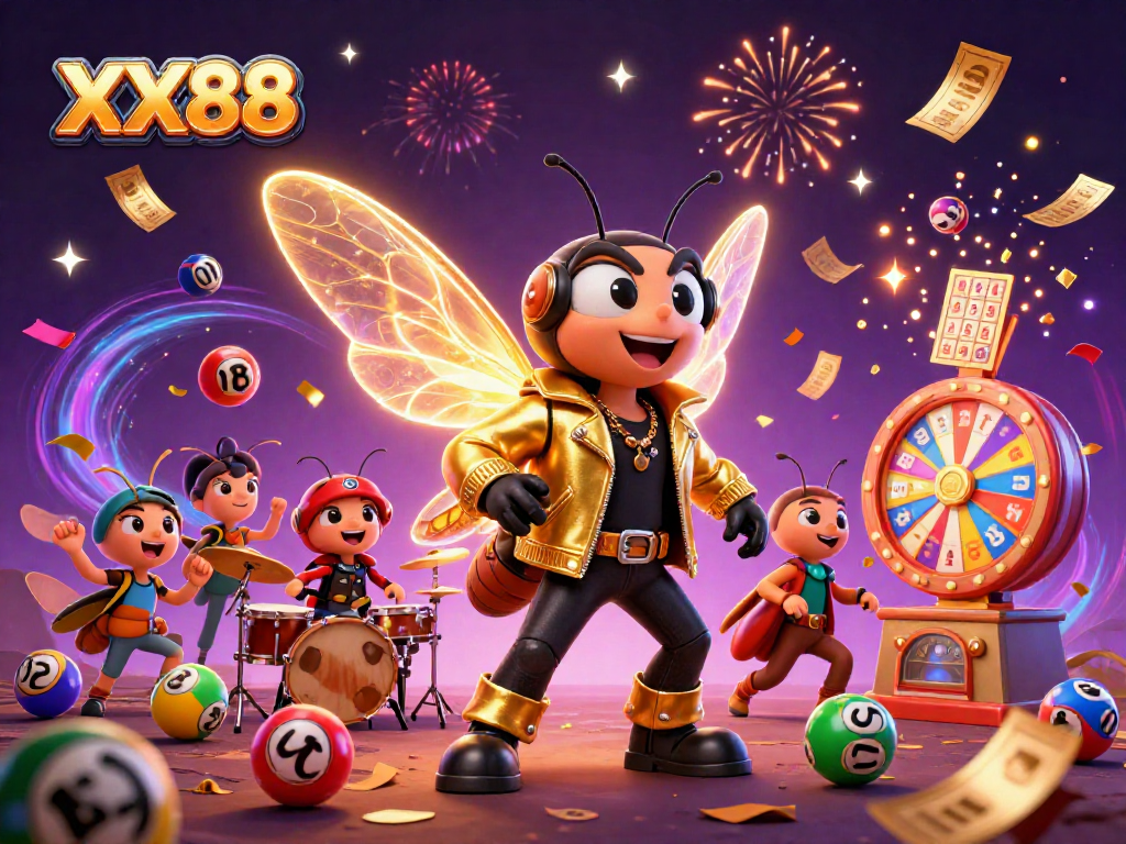 Experience the excitement of XX88 with vibrant lucky numbers and a lively casino scene.