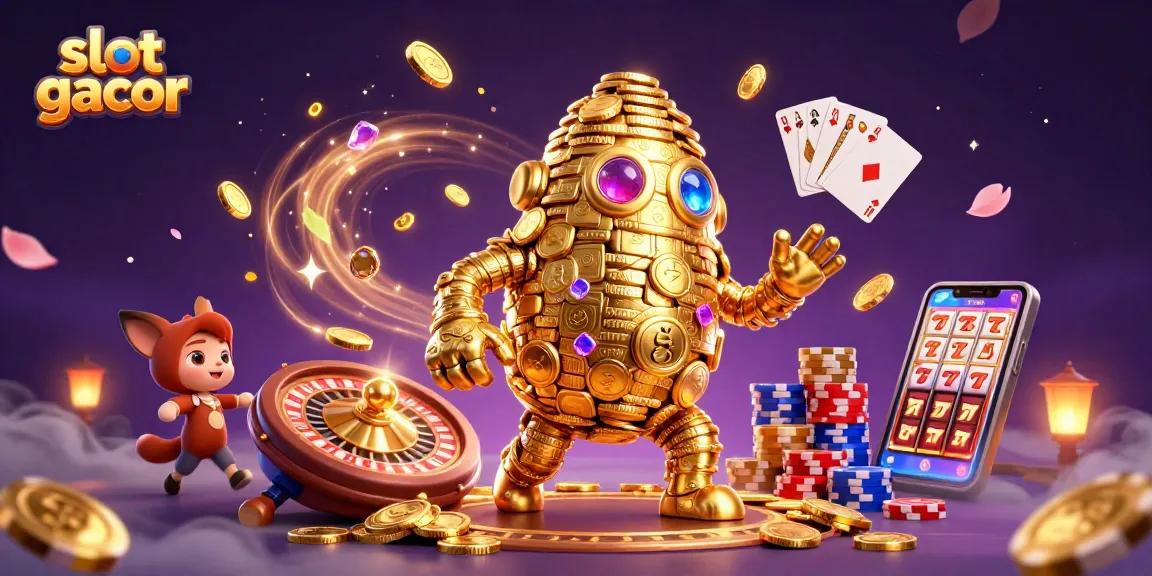 Engage in thrilling slot gacor action with golden golem and sparkling casino elements