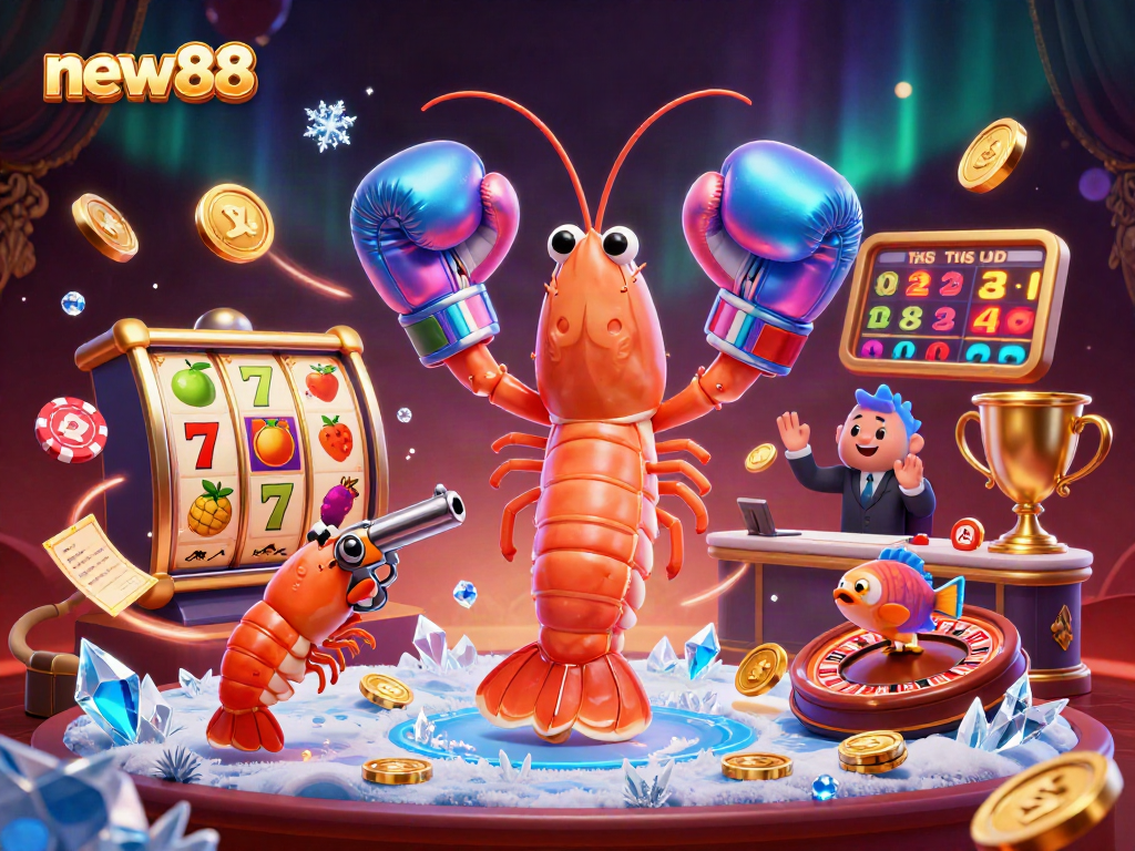 Experience the excitement of new88 with vibrant casino games and characters in a lively atmosphere.