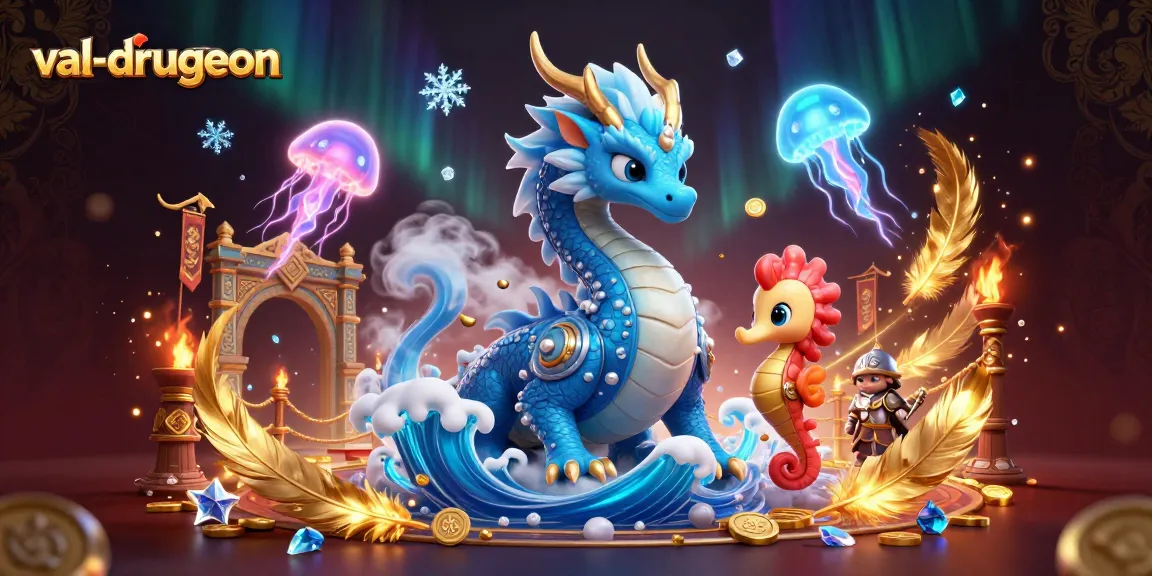 Engage with val-drugeon, featuring a water dragon and seahorse knight amidst vibrant jellyfish at an exciting casino.